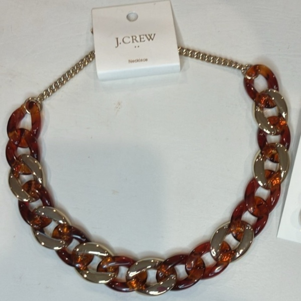 J. Crew | Faux Turtle Shell & Gold Statement Necklace